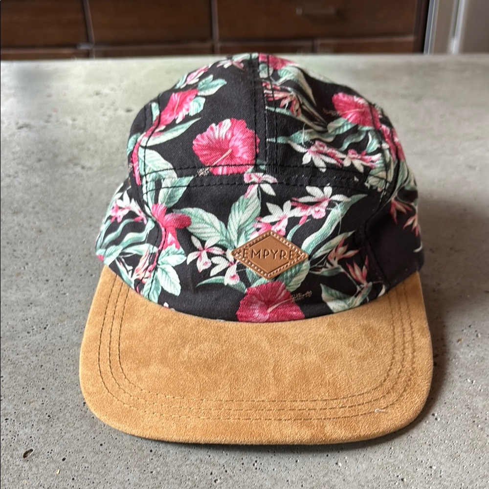 New Empyre Black and Tan Floral 5-Panel Hat